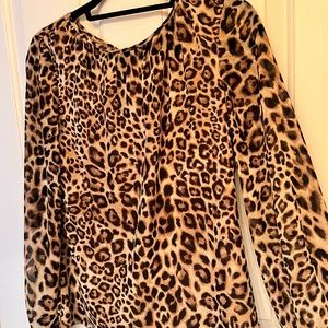 WHBM Leopard Print Blouse